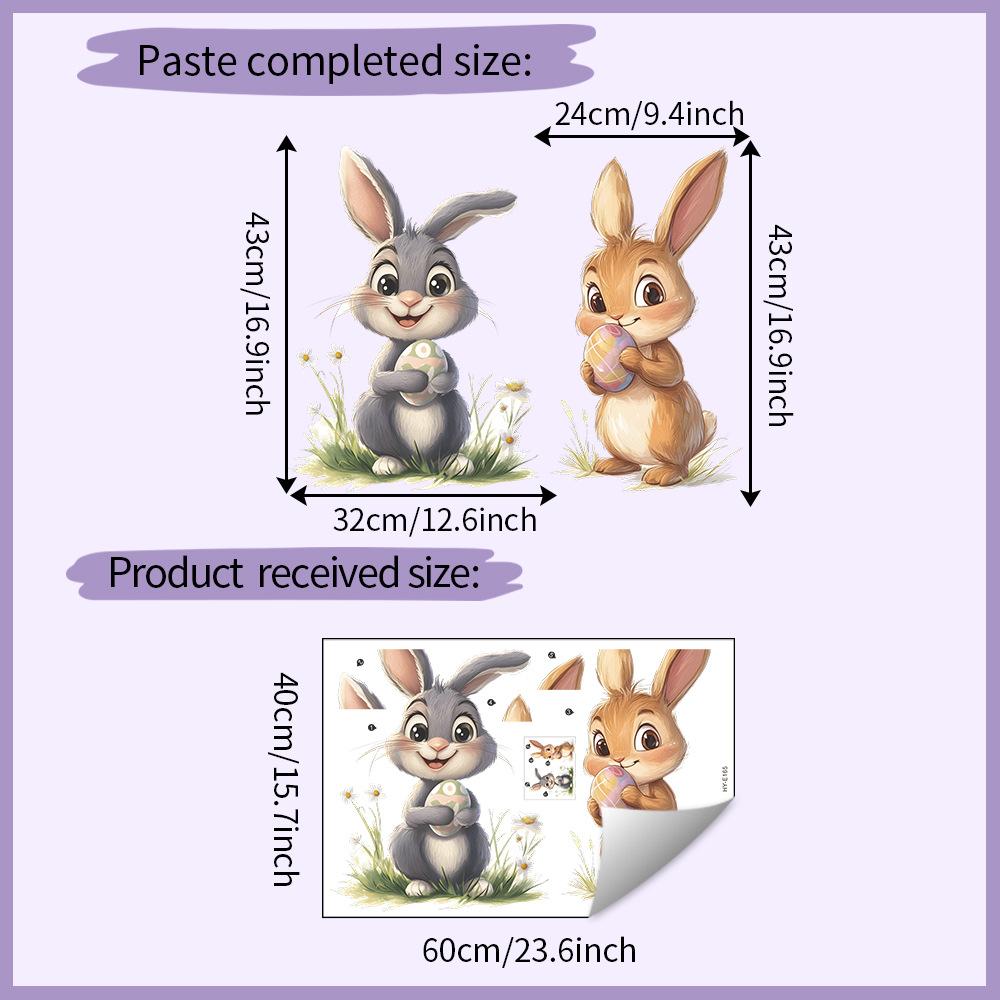 

Cartoon Bunny Easter Eggs Wall Sticker Self-Adhesive Removable for Bedroom Living Room Hallway Closet Dorm Home Decor Art 40X60CM разноцветный