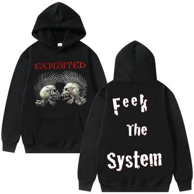 Rockband The Exploited Dubbelzijdig Bedrukte Hoodie Herfst Winter Mannen Hip Hop Gothic Retro Sweatshirt Heren Punk Oversized Hoodies