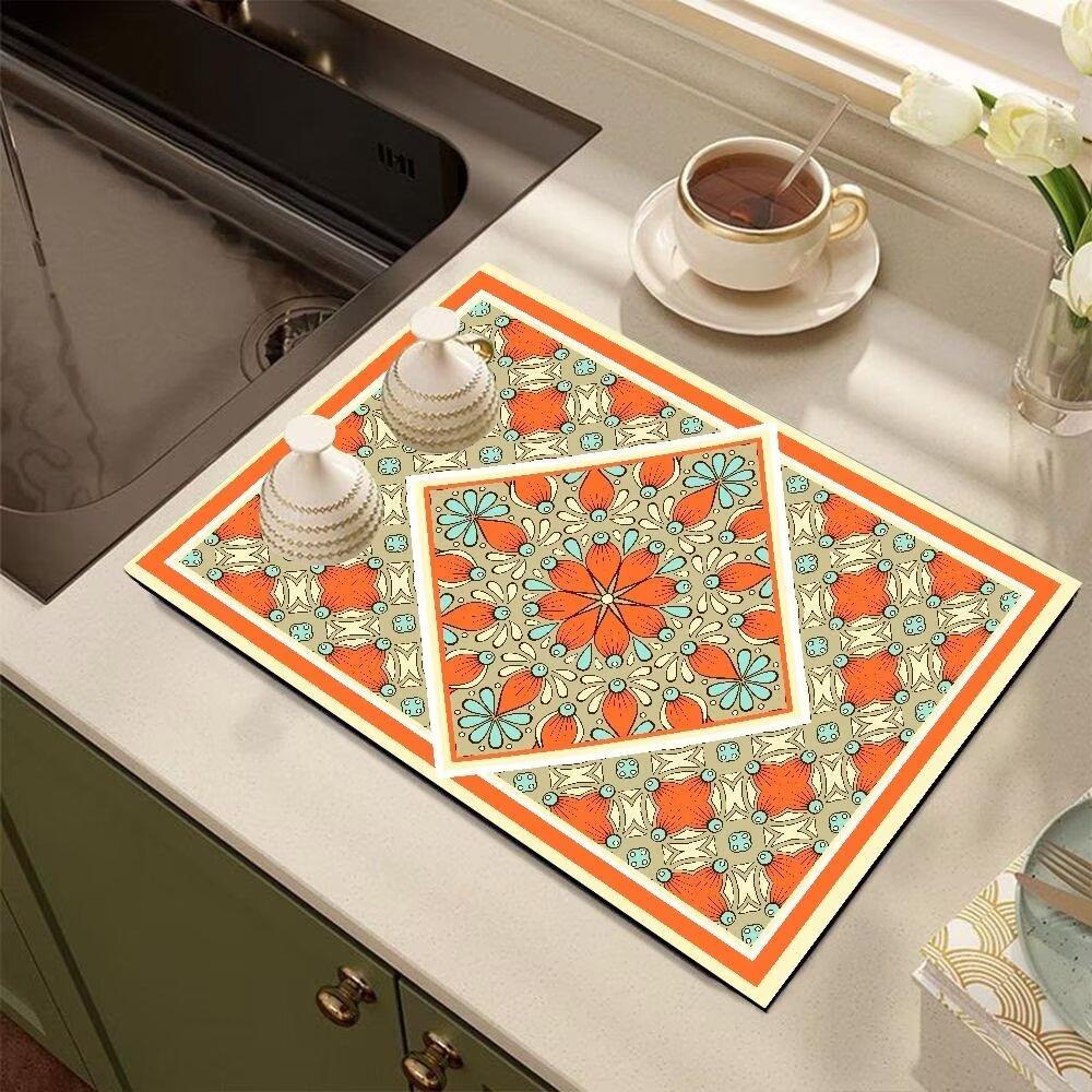 Diatomite Kitchen Countertop Draining Mat Sink Square Absorbent Mat Desktop Insulated Placemats Coasters Washable Carpet