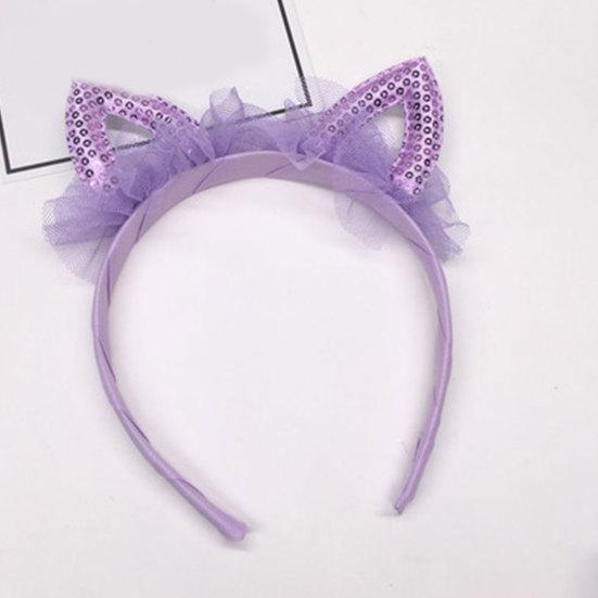 Dziewczyny Słodkie kocie uszy Kształt Gaza Cekiny Opaska Opaska do włosów Akcesoria do obręczy