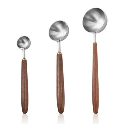 Walnut Wood Handle Measuring Spoons Household Exclusive Food Grade Coffee Spoon Practical Durable Ice Cream Scoop Coffee Shops