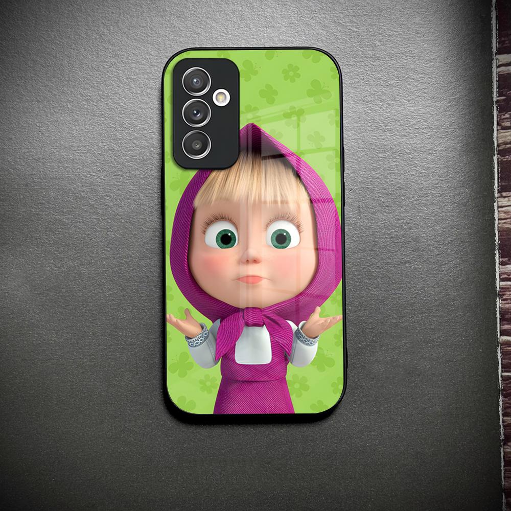 M-Masha Russian Animation B-Bear Phone Case Glass For Samsung Galaxy S23 S25 S24 S21 S22 S20 Ultra Fe Plus A34 A15 A14 Cover