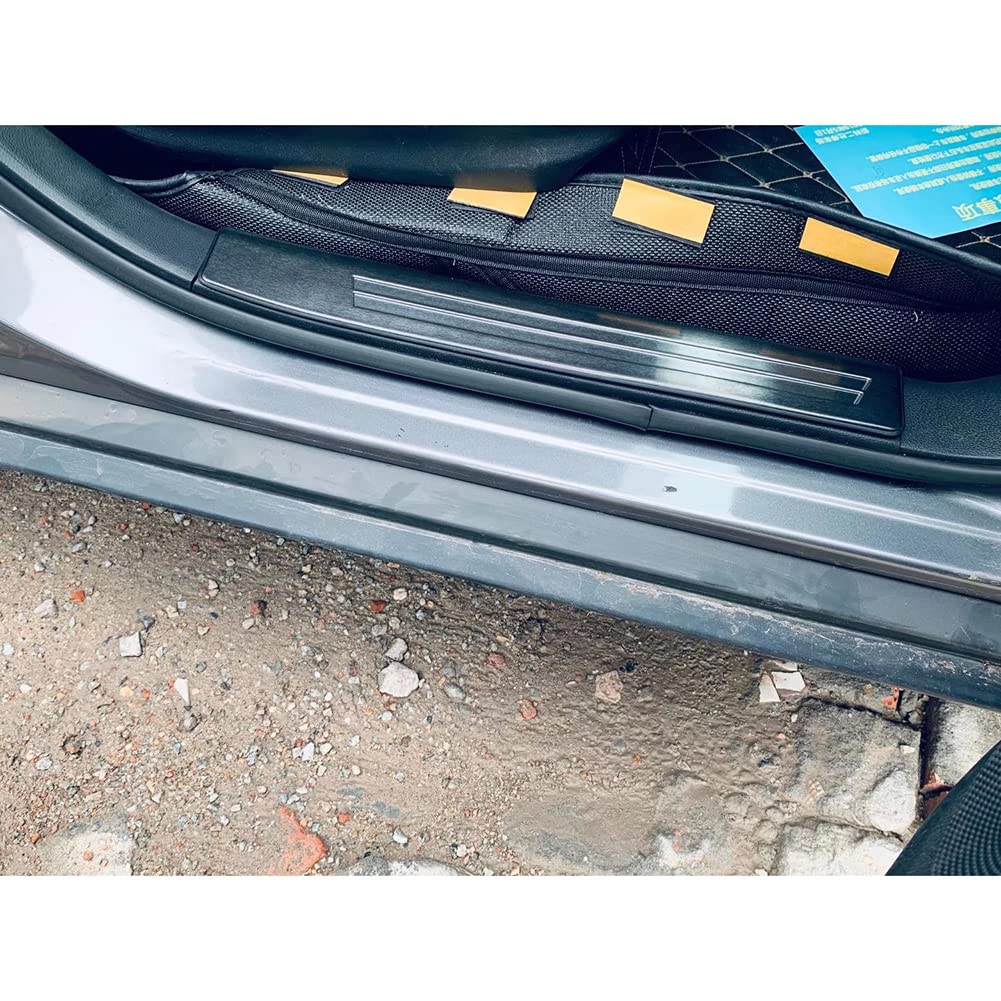 RUIQ Stainless Steel Interior Step Garnish for Nissan Kicks Designed for Nissan Kicks (P15 Model) - Black,