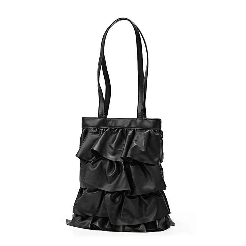 Large-capacity Ruffled Single-shoulder Bag Fashionable Pleated Underarm Bag and Niche Bucket Bag