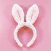 Soft Headband with Bunny Ears Plush Animal Hair Hoop Fluffy Easter Christmas Cosplay Cartoon Theme Party Costume