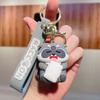 Funny Kawaii Zinc Zinc Alloy Animal Cartoon Keyring Raccoon Keychain Korean Kids Pendant Backpack Decor