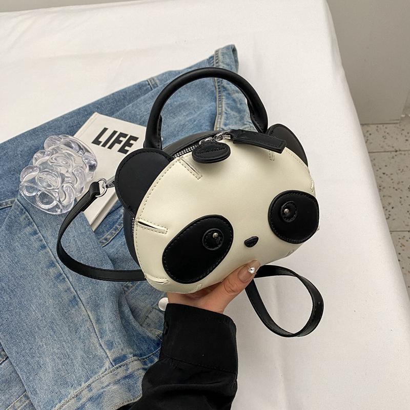 Panda Design PU Leather Women's Crossbody Bag – Korean Simple, All-Match