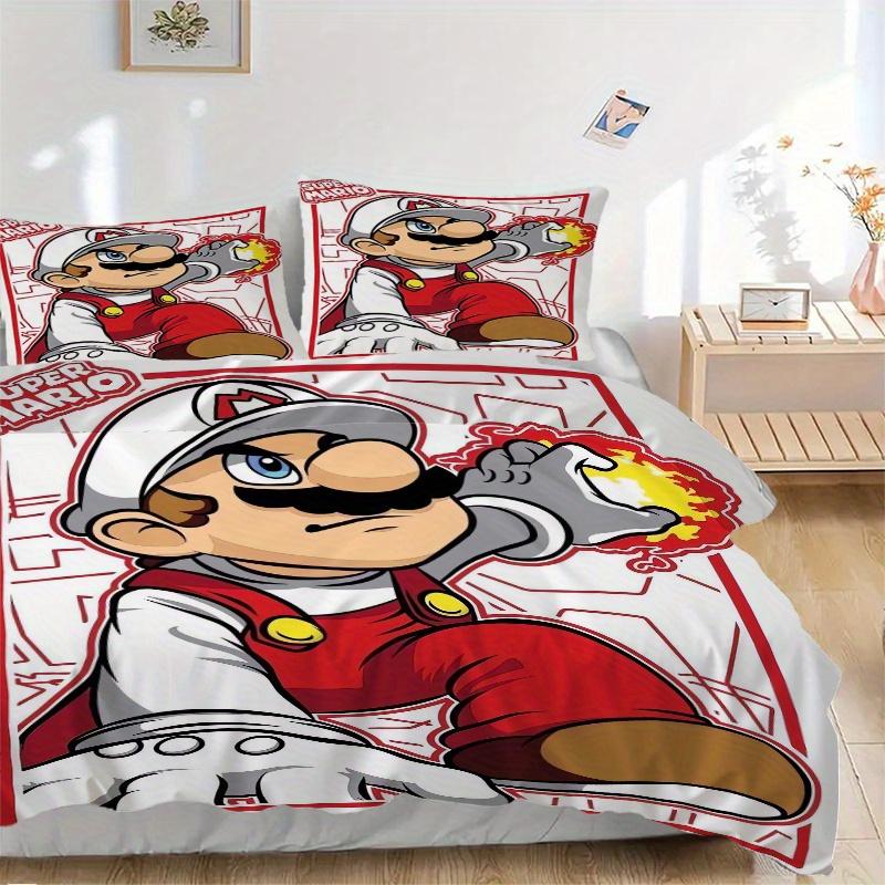 

3pcs Super Mario Flame Quilt Cover Set - Soft and Cozy Bedroom, Guest Room and Dorm Decorative Bedding 3-Piece Set 1 Quilt Cover + 2 Pillow Shams.F087 135x200cm