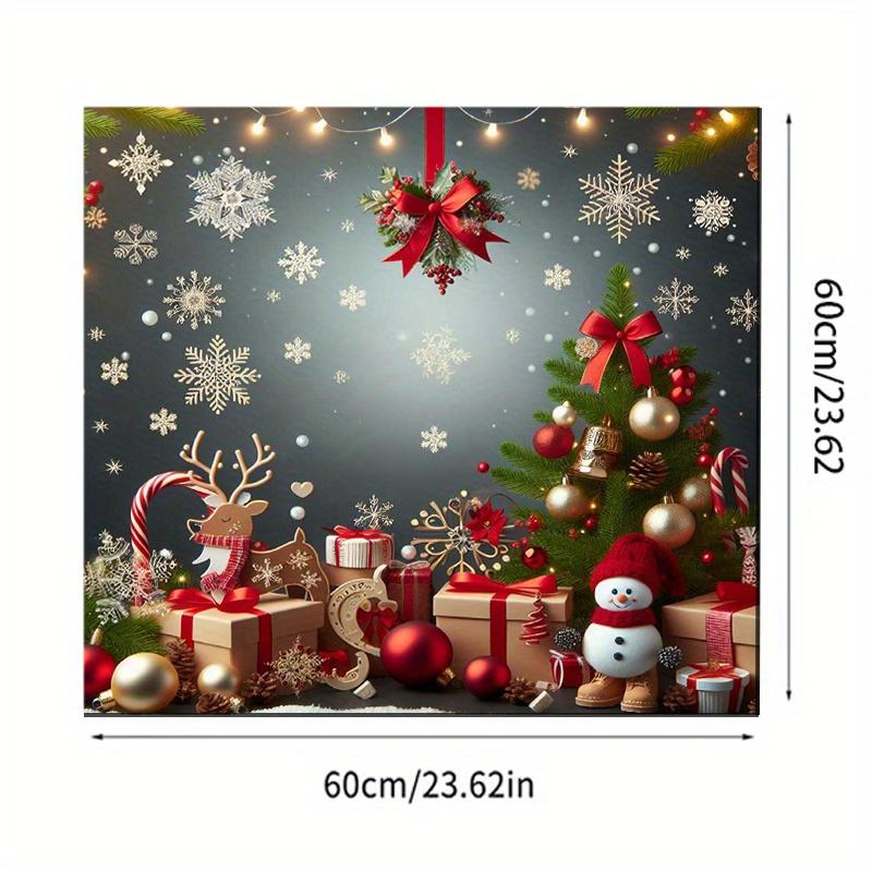 1Pcs Rubber Drying Mat With Christmas Style Print For Coffee Shop Restaurant Kitchen Carpet Tableware Durable Diatom Mud Table Mat Pet Mat Coffeeware