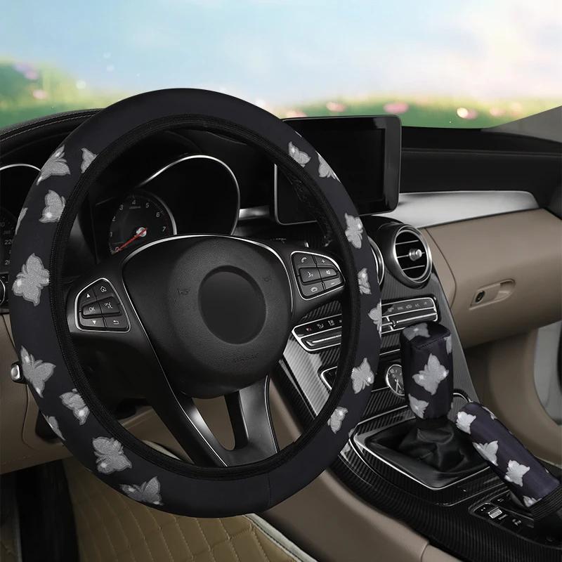 

NEW Car steering wheel cover without inner ring, butterfly car interior steering wheel handle cover, handbrake gear shift cover