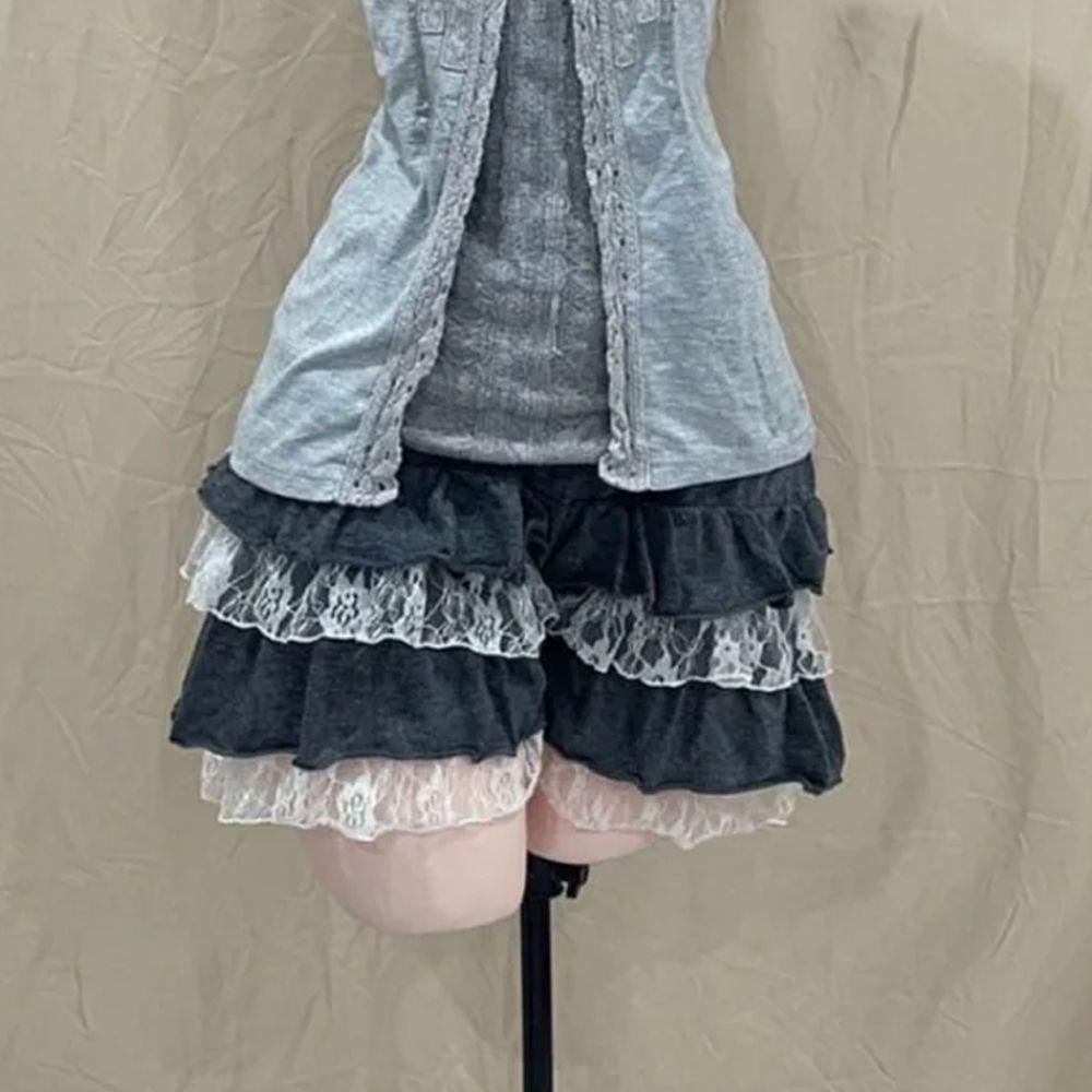 Japanese Soft Girl Bow Lace Patchwork Skirt Set - Retro Summer Three-Piece Ensemble