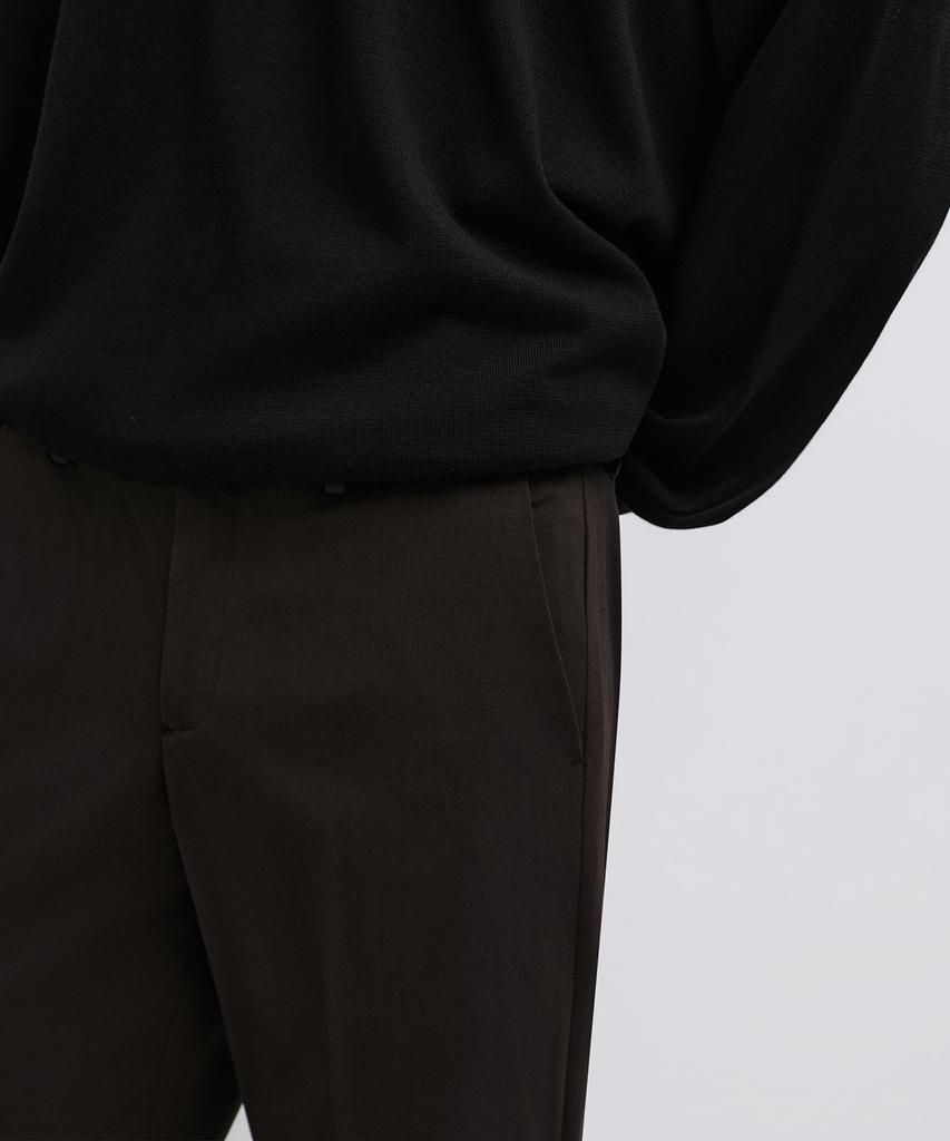 Musinsa Standard Semi-Wide Hidden Banding Slacks [Dark Brown]