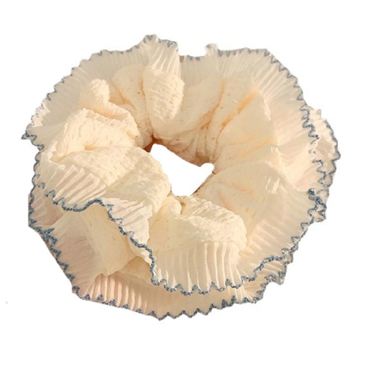 Lace Trim Hair Scrunchies for Women and Girl Aesthetic Hair Elastic Hair Tie Oversized Hair Circle for Everyday Wear
