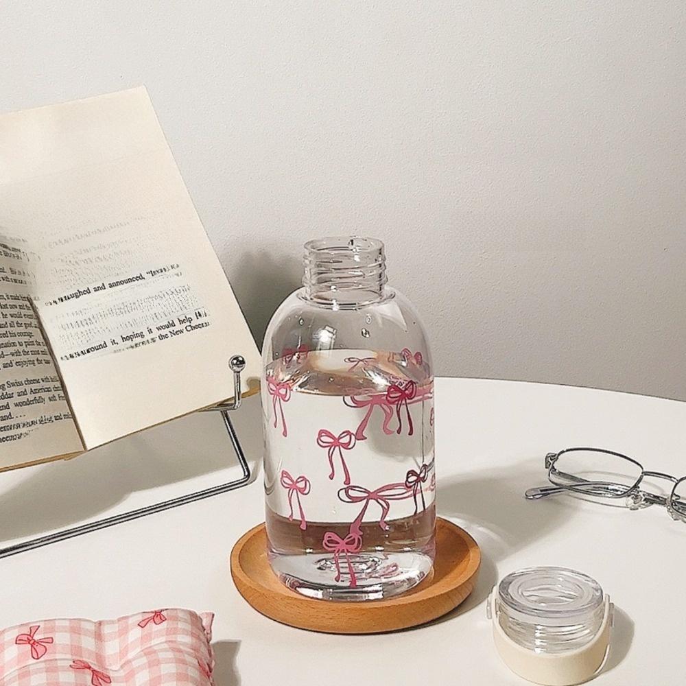 Bowknot Coffee Cup Transparent Water Bottle New Straw Mug