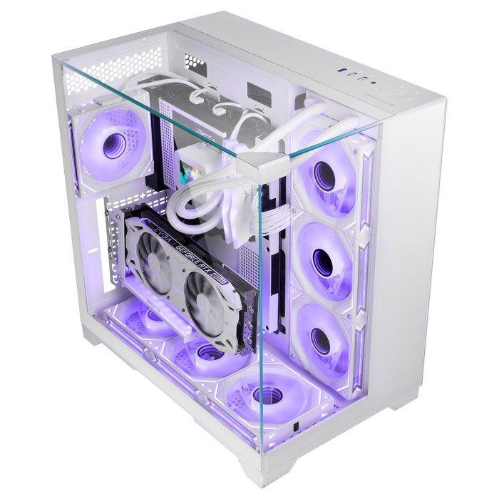 Mars gaming mc-vision caja atx triple cristal templado sin marco diseño doble cámara usb 3.0 blanco