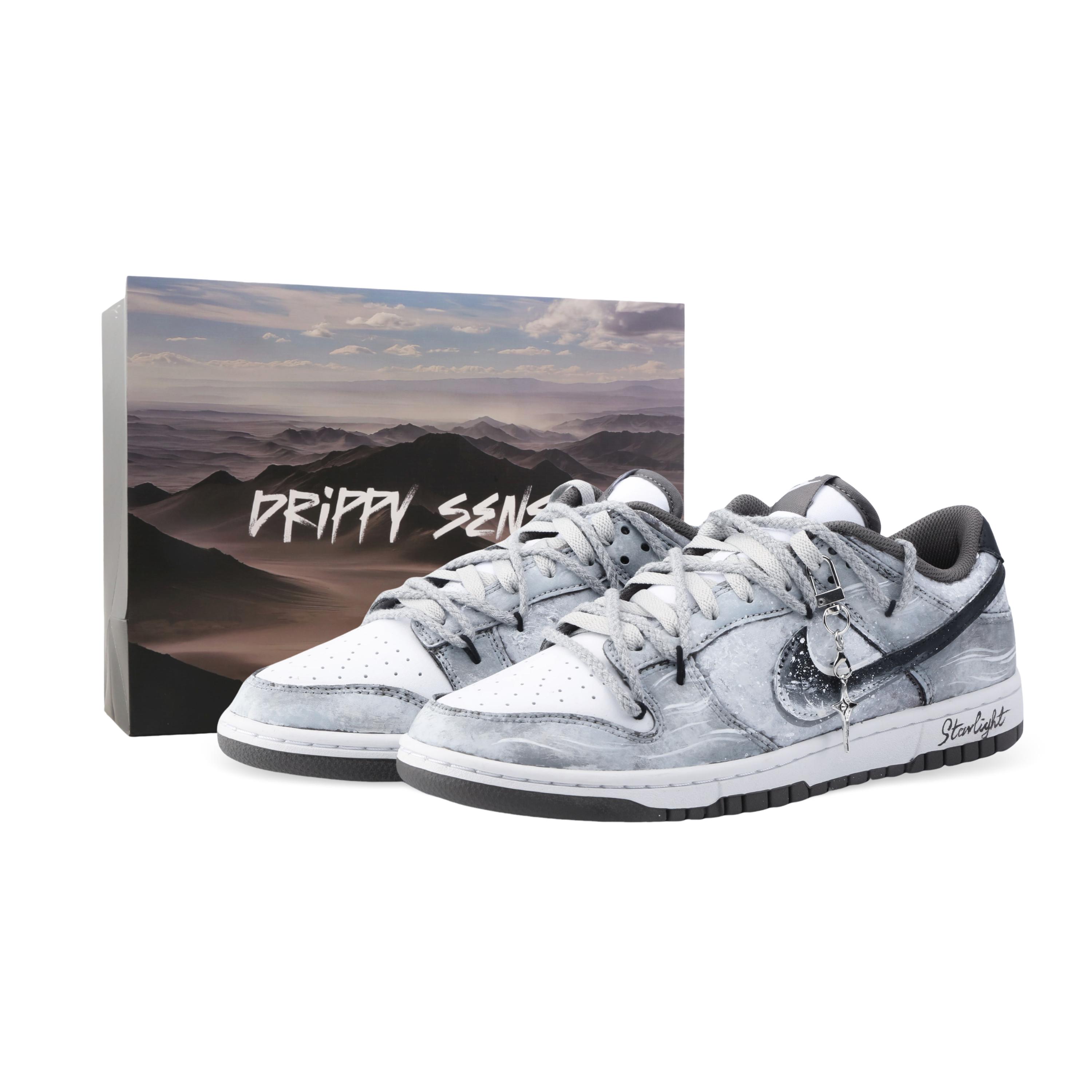 

Nike Dunk Drippy Moon Goddess Cushioning Low top Skateboard Shoes Unisex Gray Black HF5441-111(Team889-) 44.5