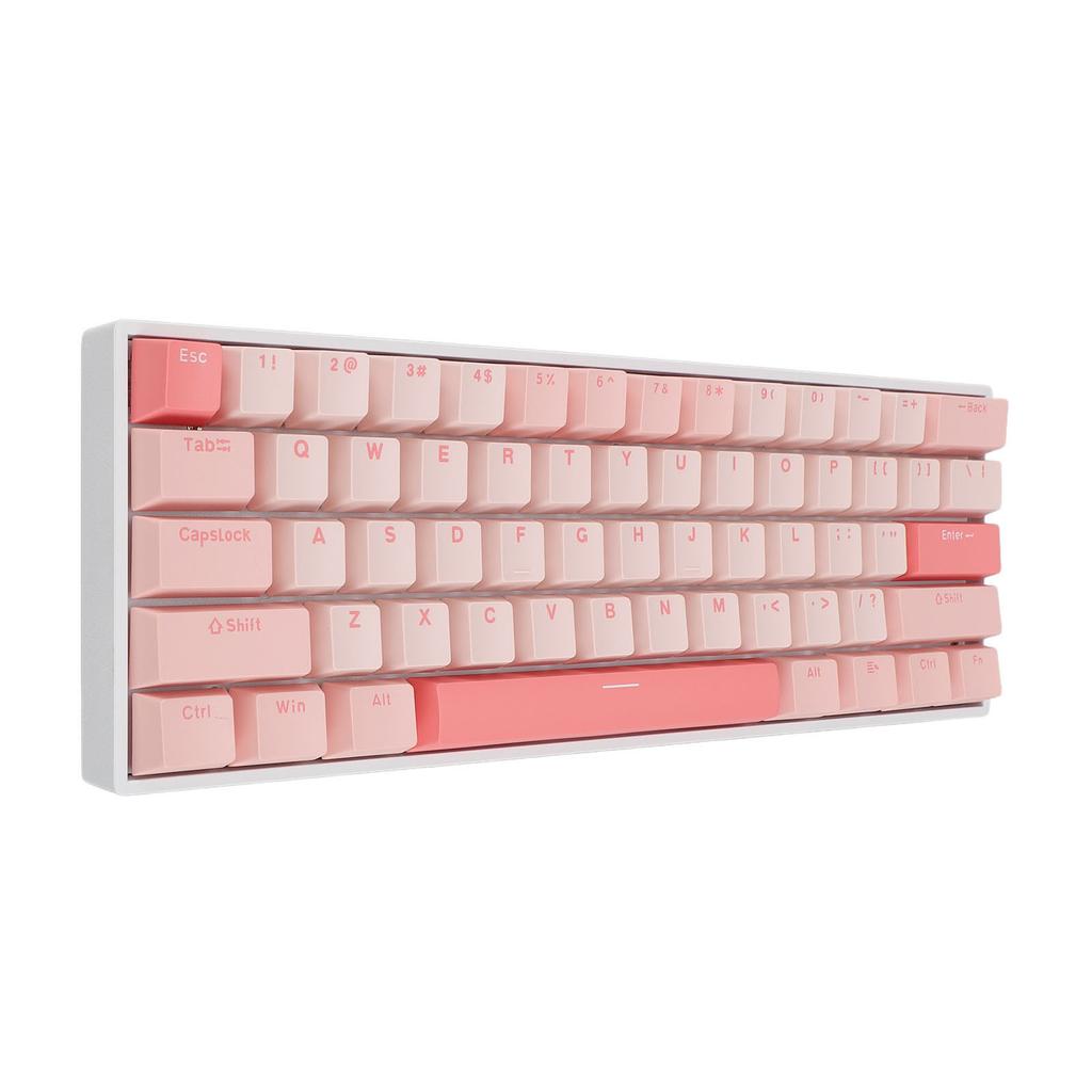 Kabelová mechanická klávesnice 61 kláves s červeným přepínačem, RGB, více světelnými efekty, herní klávesnice s USB-C