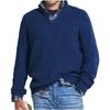 Men's Casual Loose Solid Color Semi-zipper Stand-up Collar Sweater, Men's Warm Long-sleeved Pullover Knitted Sweater