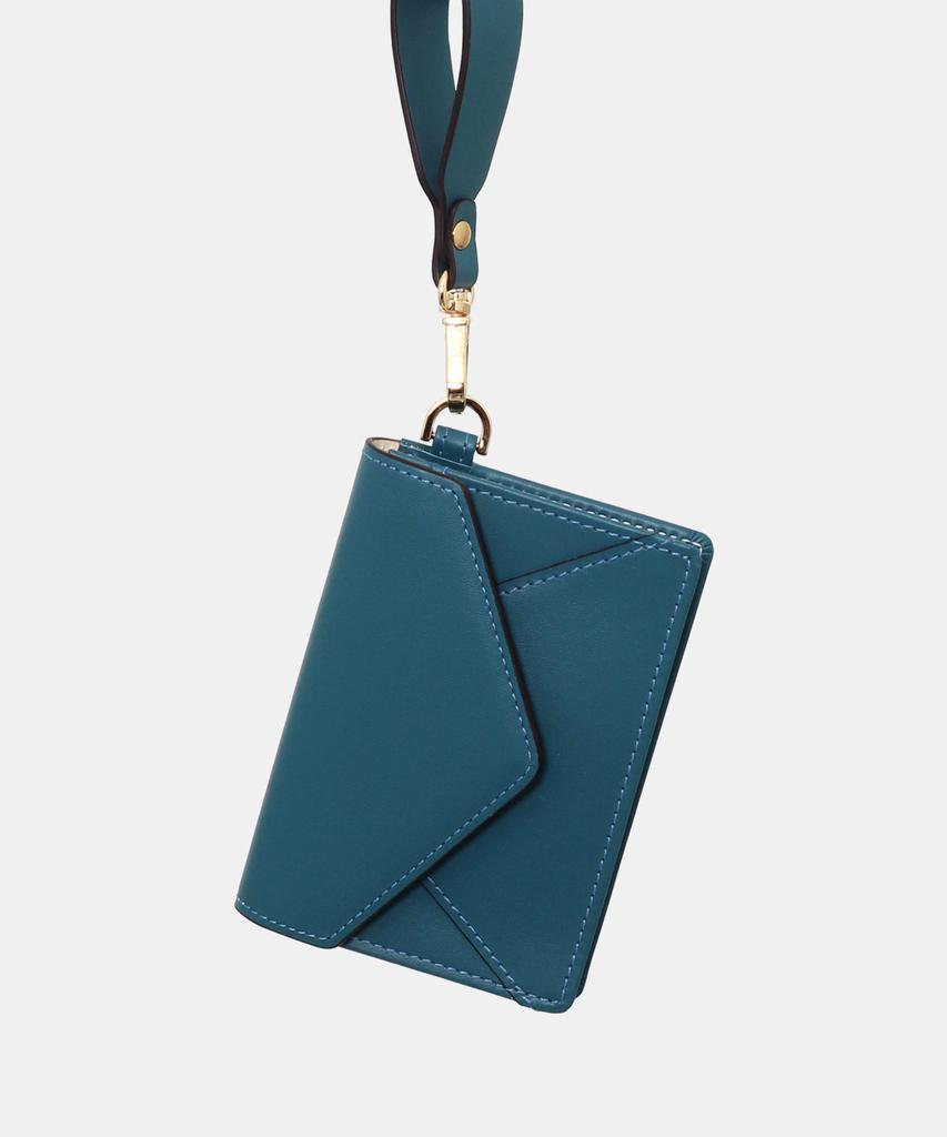 Matt Post Steen Leather Keyring Card Wallet Turquoise Blue