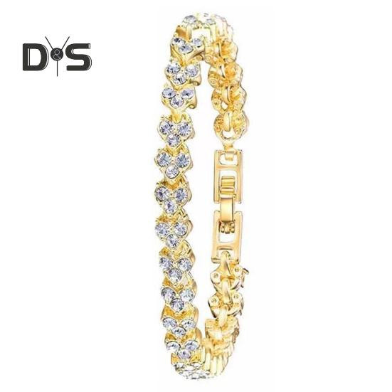 2 Teile/satz Frauen Quart Uhr Glänzende Strass Kreisförmigen Zifferblatt Hohe Präzision Uhrwerk Armbanduhr mit Armband