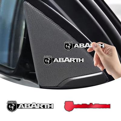 2/4Pcs 3D Aluminum Car Audio Stereo Speaker Badge Emblem Sticker For Abarth Punto 124 125 500 Fiat Viaggio Car Accessory