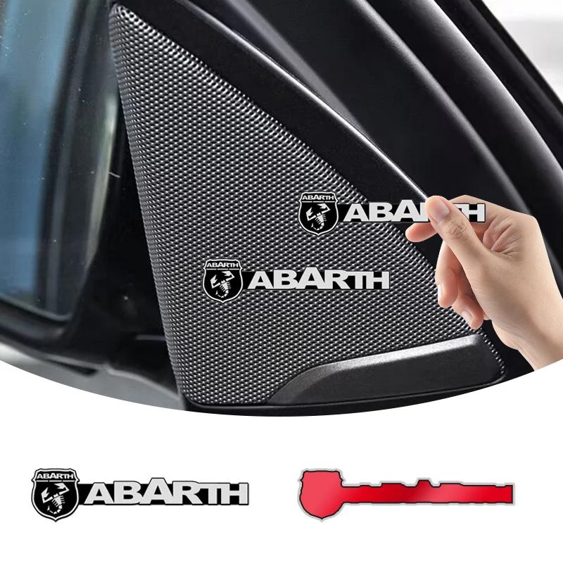 2/4Pcs 3D Aluminum Car Audio Stereo Speaker Badge Emblem Sticker For Abarth Punto 124 125 500 Fiat Viaggio Car Accessory