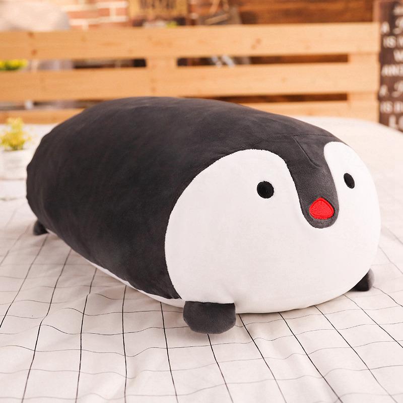 Big Cute Lying Animal Plush Pillow Soft Stuffed Cat/Dog/Penguin Long Pillow Perfect Birthday Christmas Gift for Kids Girls Decor