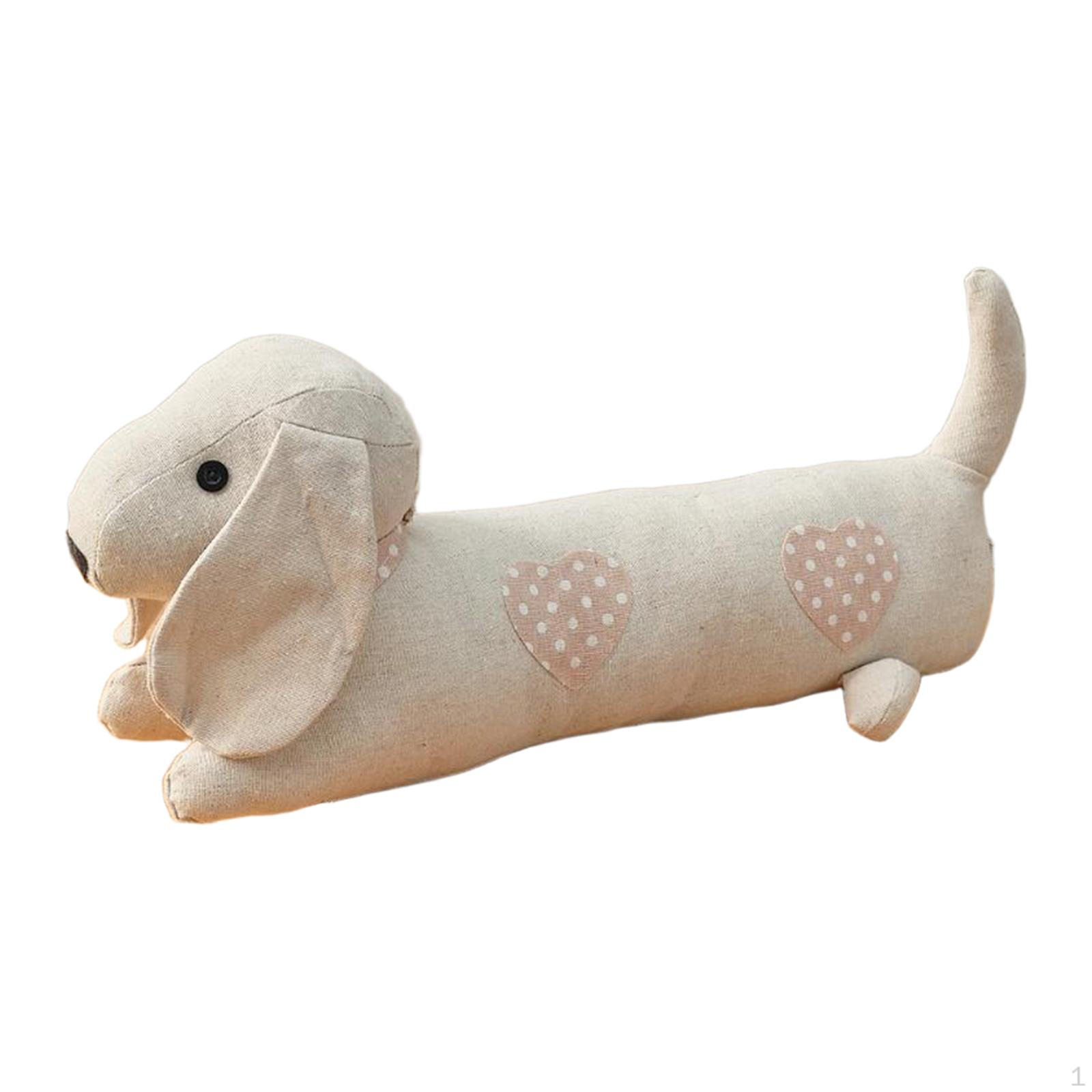 

Dog Weighted Doorstop Animals Décor Sculpture Sand Filling Stuffed Animal Ornament for Pink heart
