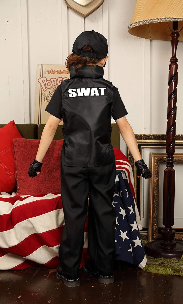Clearstone Cool Swat Cosplay Halloween Black Kids' Costume, 100cm, Boys,