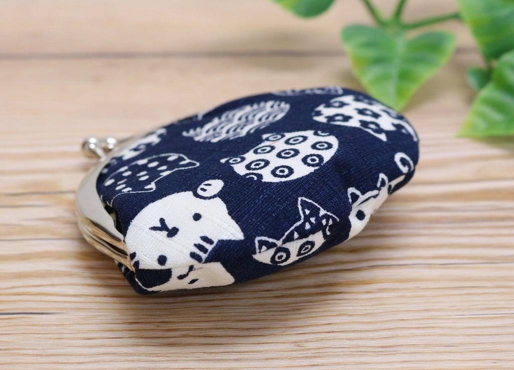 Kyosuke Coin Purse with Cat X Cm Navy Japanese-made Design, 9.5 8.5 (2.6 Inches), Wallet/coin Case, Blue, Japanese-style Goods.