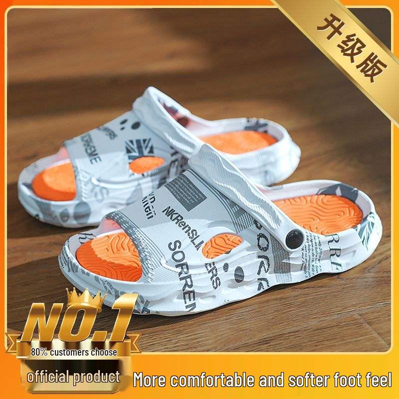 Men's Summer Anti-Slip Thick Sole Sandals: Trendy Dual-Use Slippers for Home & Outdoor Wear