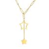 Gold Paperclip Chain Star Drop Y Necklace