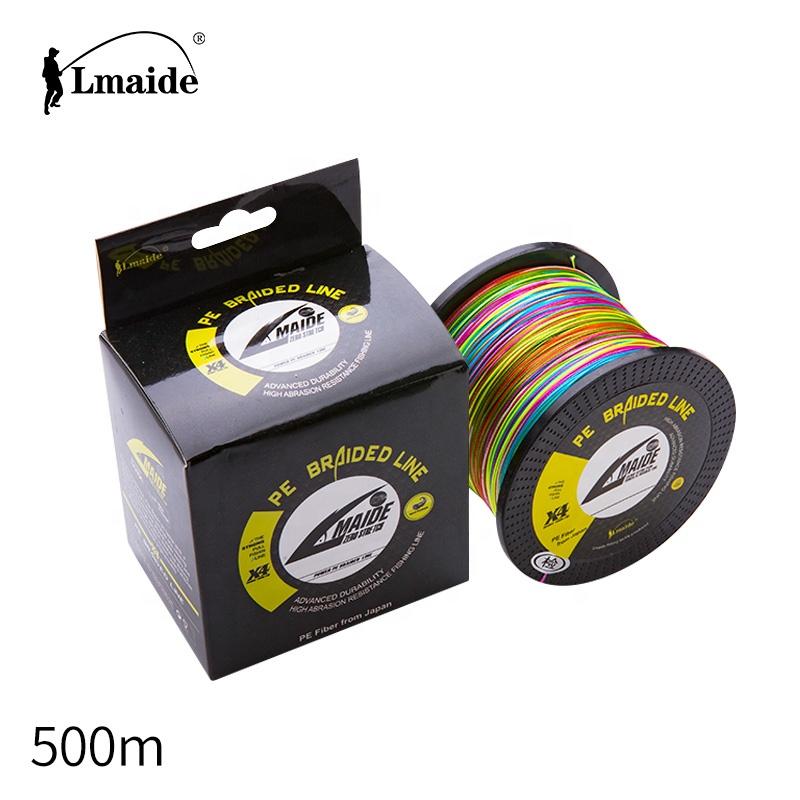 Lmaid's New 500-Meter 4-Strand 10m 1 Color PE Braided Fishing Line Highly Durable Super Strength for River Lake Stream Fishing
