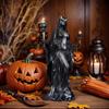 Halloween Black Witch Statue Gothic Resin Witch Figurine Halloween Decoratiions Modern Art Handmade Crafts Home Ornament Gifts