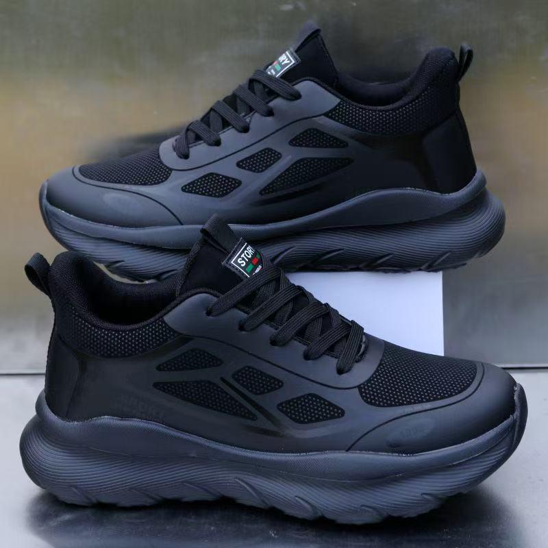 Waterproof Men's Leather Casual Non-slip Lightweight Running Shoes for Autumn and Winter