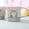 Creative Ceramic Mug Hand Painted Cat Dog Couple Coffee Cup Cartoon Design