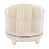 Rotating Makeup Brush Holder 360 Degree Rotating Makeup Brush Organizer Desktop Large Capacity Lipstick Cosmetics Storage Box Cream White