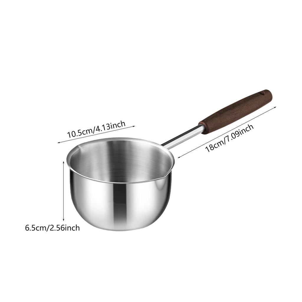 304 Stainless Steel Hot Oil Pot Milk Pan Stainless Steel Sauce Small Saucepan Cooking Boiling Butter Warmer Melting Kitchen Pan
