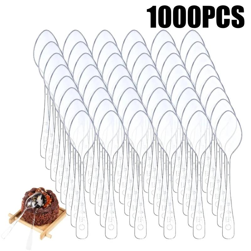 Clear Mini Spoons for Desserts Small Plastic Tasting Spoon Disposable Spoons Tiny Plastic Serving Utensils For Party Supplies