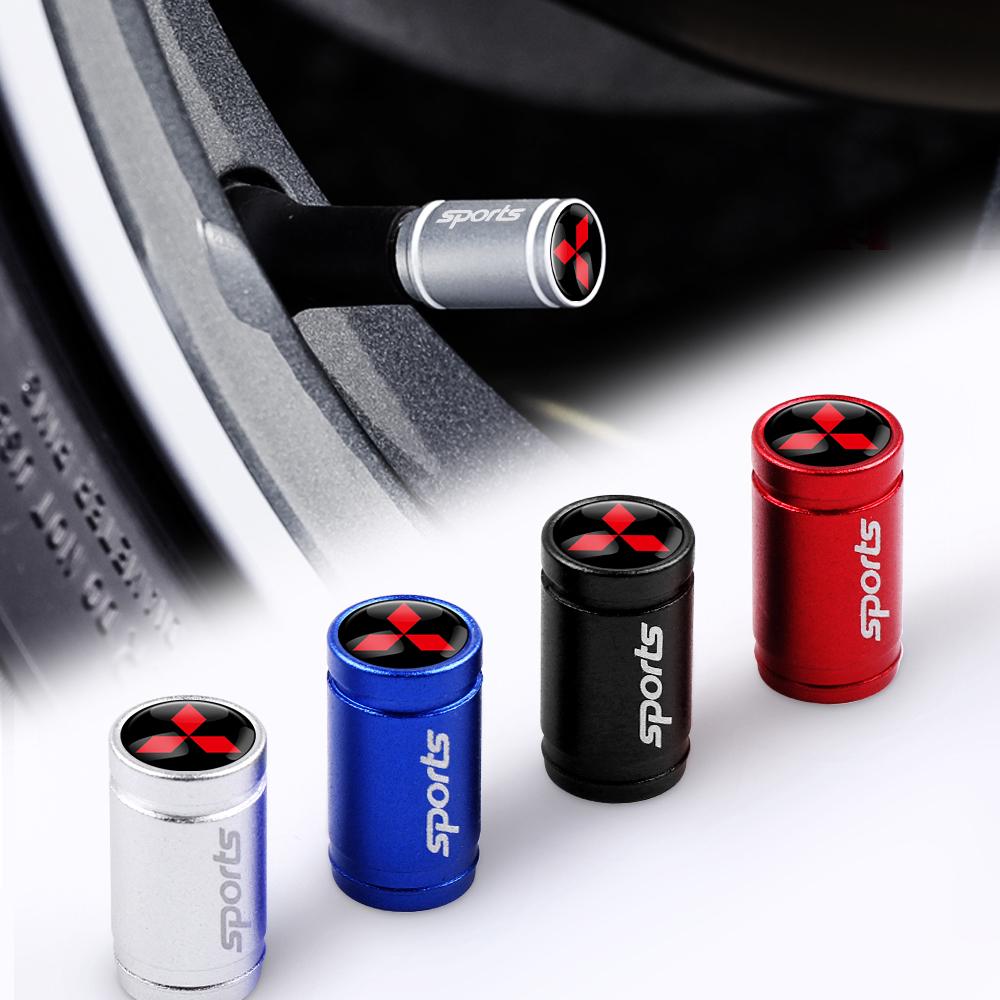 4Pcs Car Tire Wheel Valve Caps Cover Auto Decoration Accessories For Mitsubishi Ralliart ASX Pajero Fastener Converter Eclipse 9