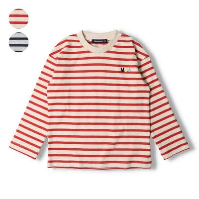 [Children's Clothing] Moujonjon (Moojeongjeong) Border Long Sleeve T-shirt 80cm-140cm M50810