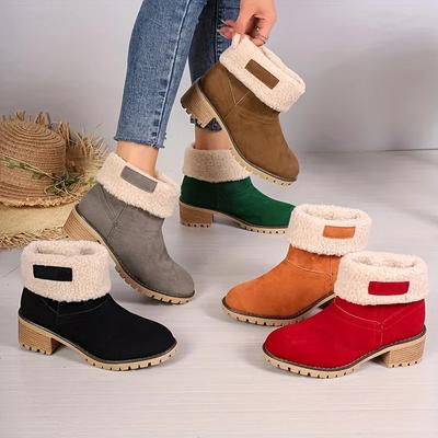 Dámské zimní teplé sněhule s kožíškem Dámské teplé vlněné kotníkové boty Pohodlná obuv plus size 36-43 Ležérní dámské polokozačky