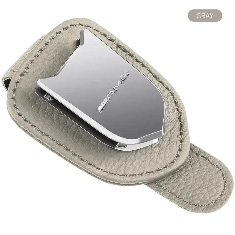Multifunktionell Bil Solskydd Glasögonklämma Läder Glasögonklämma För Mercedes Benz B/C/E/S-klass A-klass C200L GLC GLK CLA