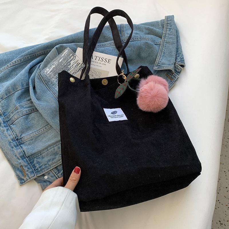 Herbst- und Winter Cordtasche Neue koreanische Version Ins Japanischer Harajuku Ein-Schulter Tragetasche Studentin Einkaufstasche
