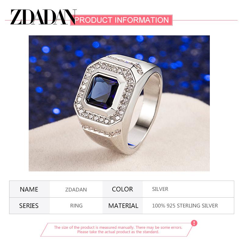 925 Sterling Silver Emerald Finger Rings for Men Fashion Party Jewelry