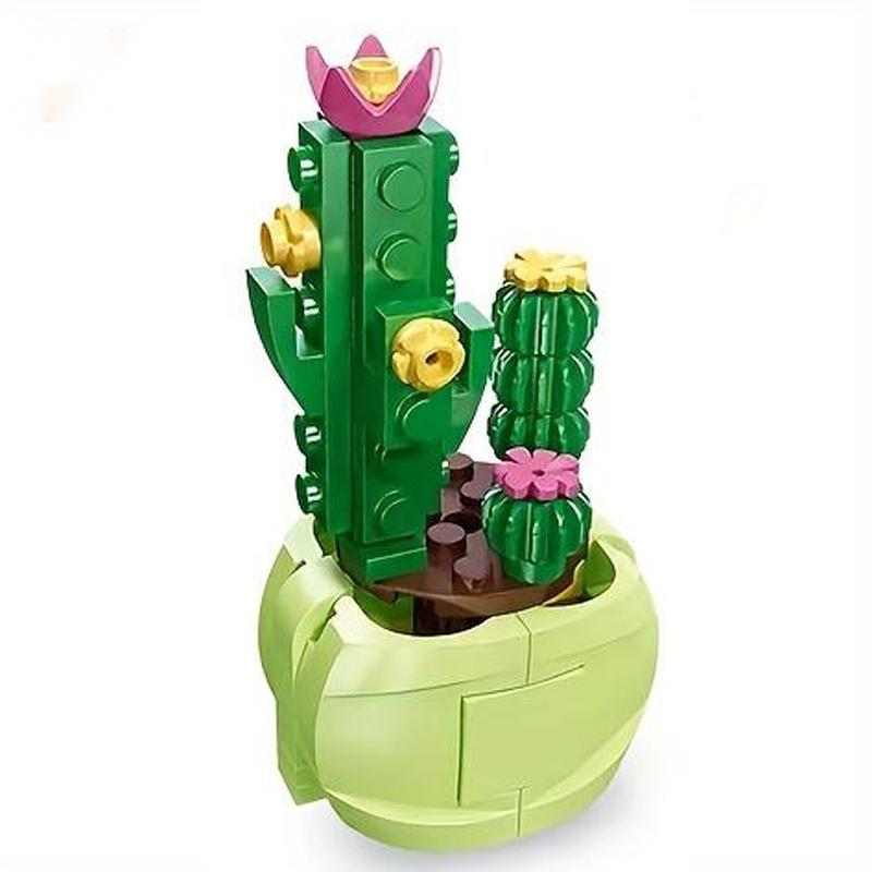 Plant Bonsai Potted Set Preserved Flower Bouquet Succulent Model Building Blocks Kids Puzzle DIY Toys Bricks Christmas Gifts