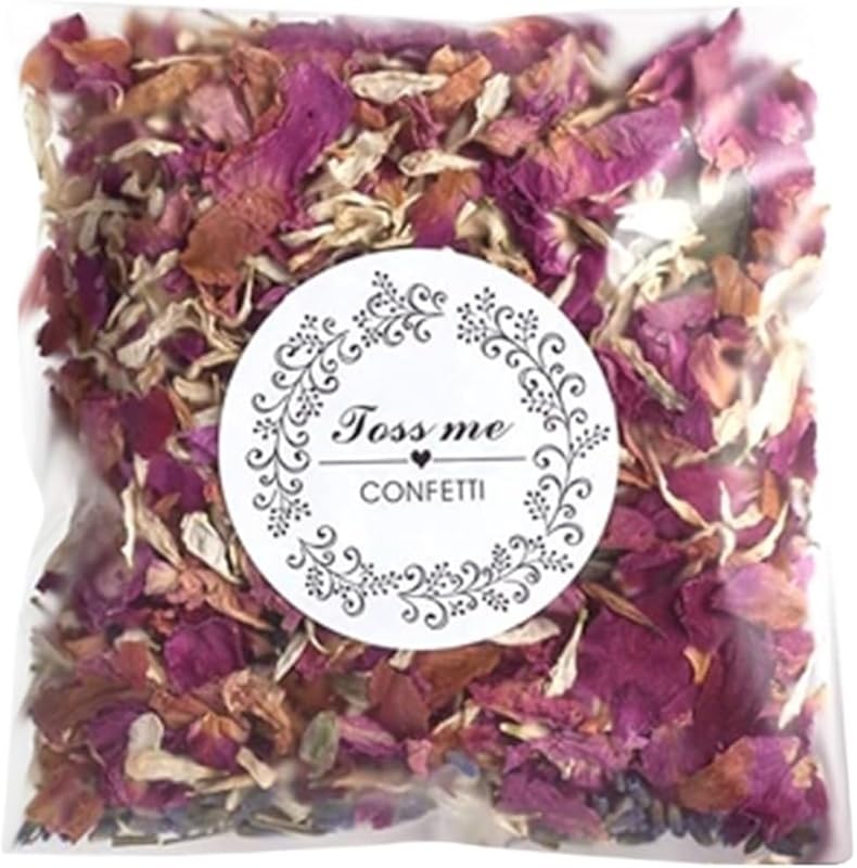 10g/pack Natural Rose Confetti Wedding Dried Flower Petals Pop Biodegradable for Wedding Party Decoration DIY Handmade Gift 1 PACK