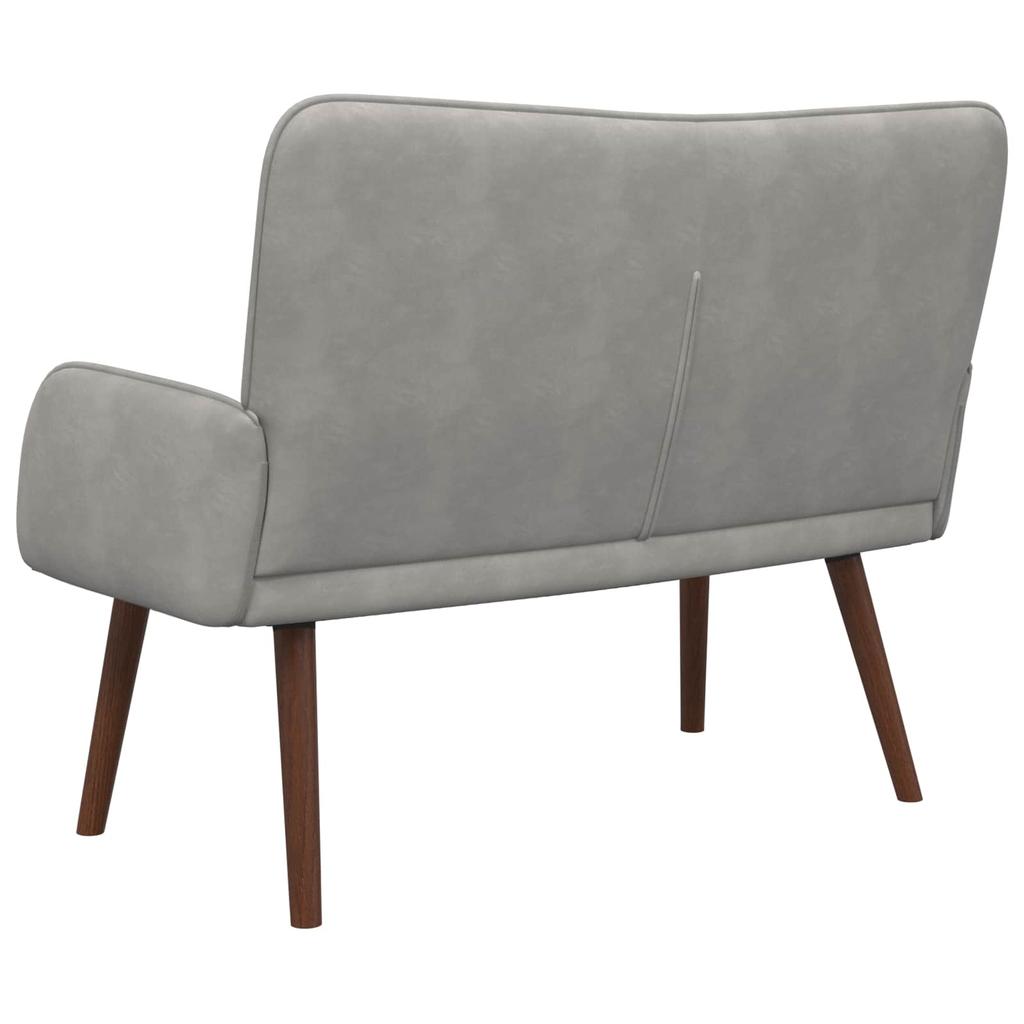 2 Seater Sofa Light Grey 115 x 61 x 87 cm Velvet (V)