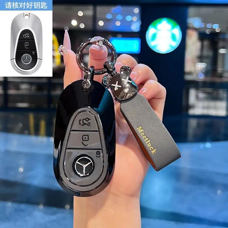 TGM3   Female Key Case for Mercedes Benz CLS CLA GL R SLK AMG A B C S Class 3 Button Remote Car Key Cover Holder Keychain Accessories