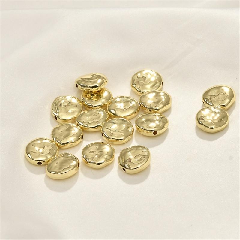 10pcs Irregular Spacer Beads for Jewelry Making DIYs Bracelet Necklace Gold Silver Color Flat Beads Separators Accessory